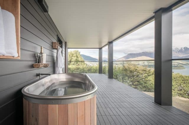 Soak in a tub and take in the best views of Lake Wakatipu.